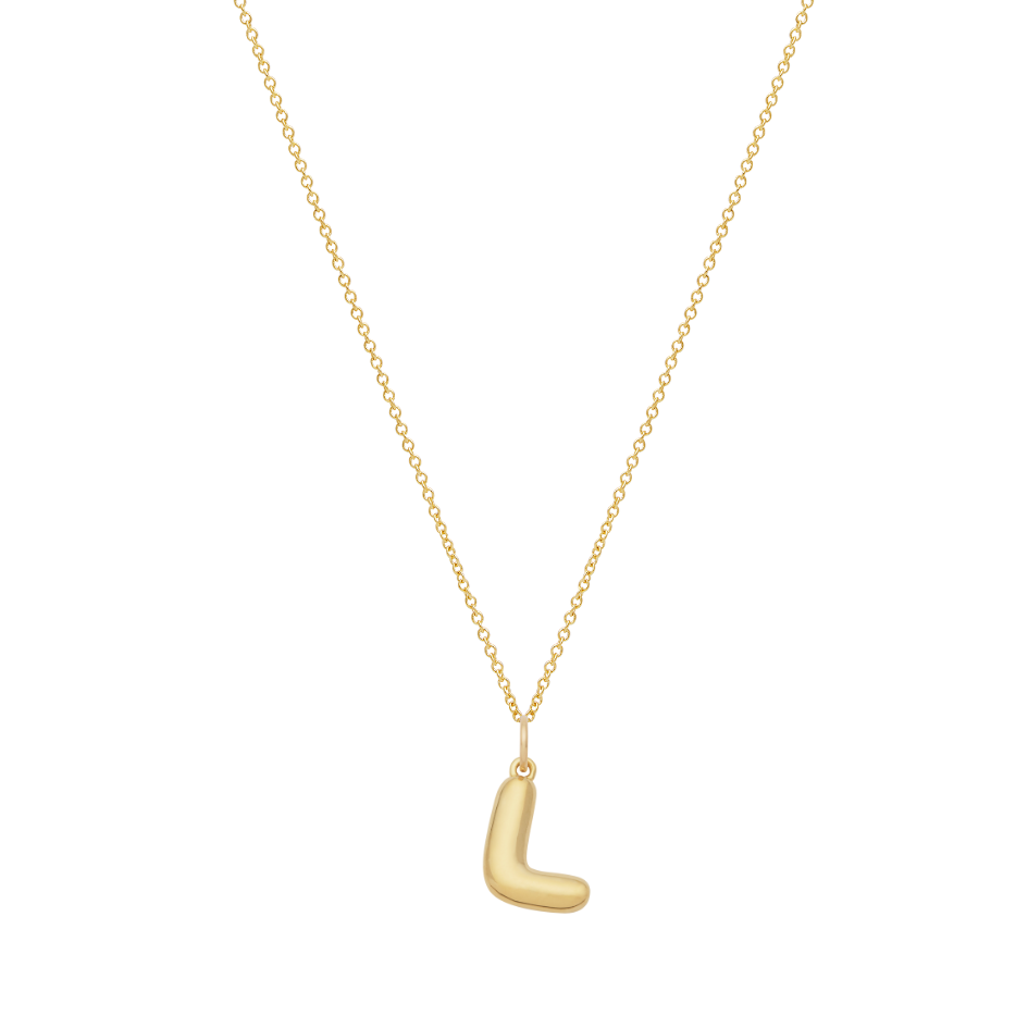 Bubble Letter Necklace - Gold