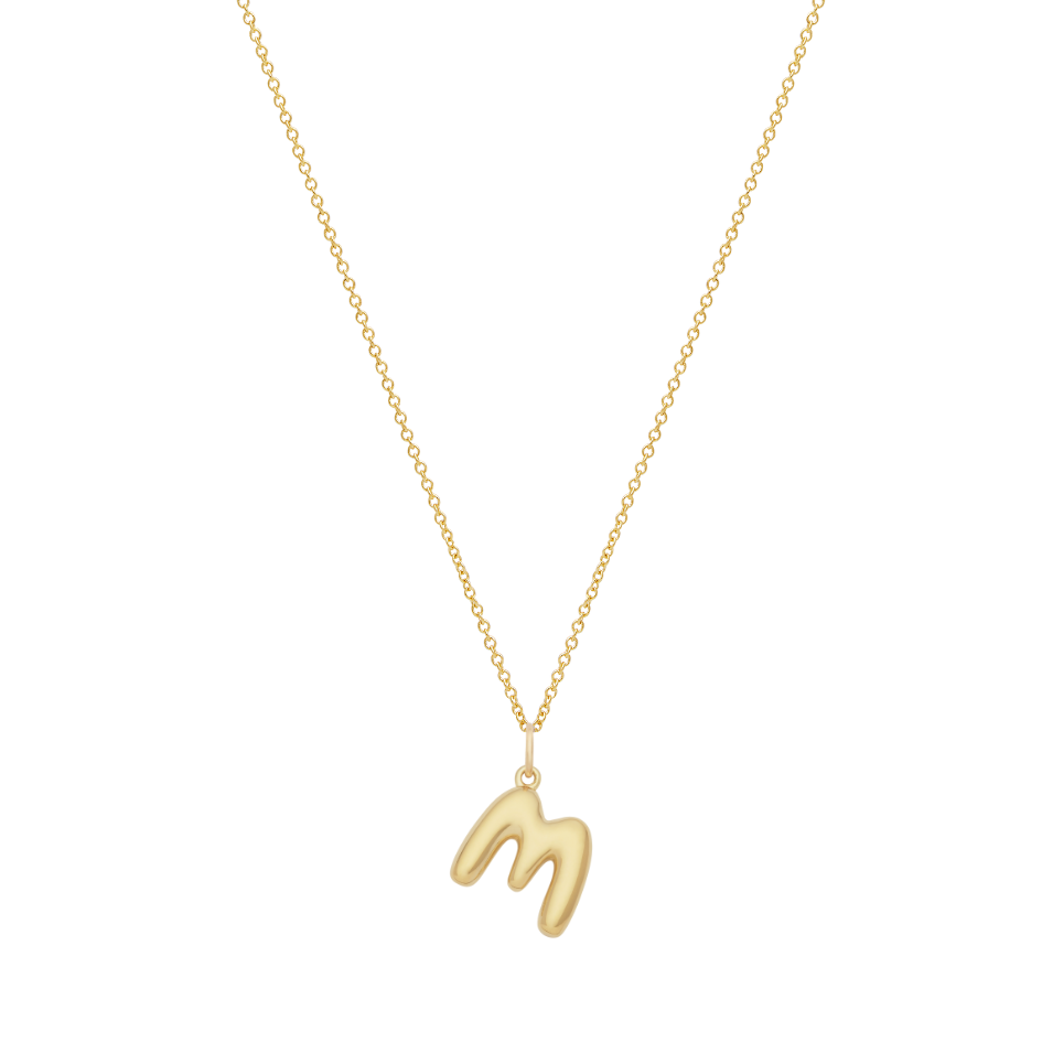 Bubble Letter Necklace - Gold