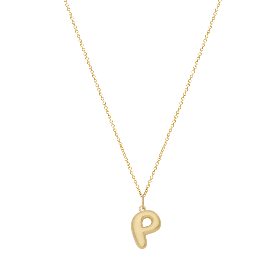 Bubble Letter Necklace - Gold