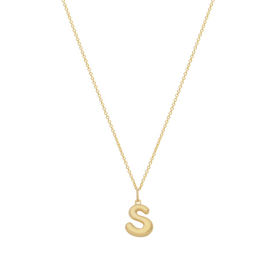 Bubble Letter Necklace - Gold
