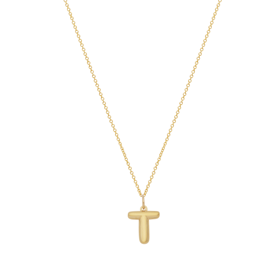 Bubble Letter Necklace - Gold