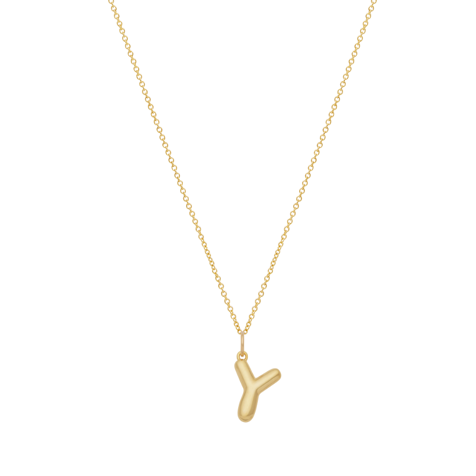Bubble Letter Necklace - Gold