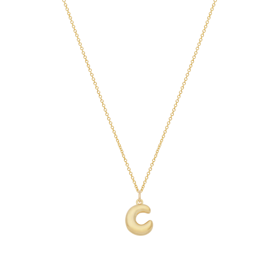 Bubble Letter Necklace - Gold