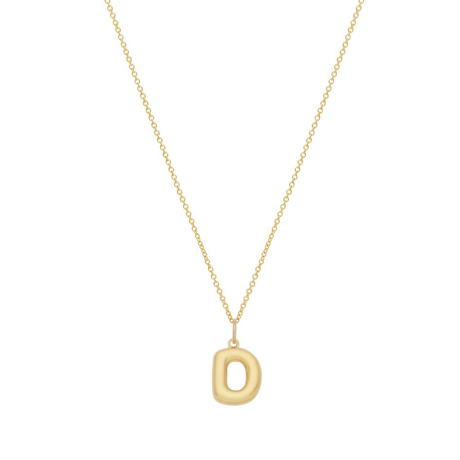 Bubble Letter Necklace - Gold