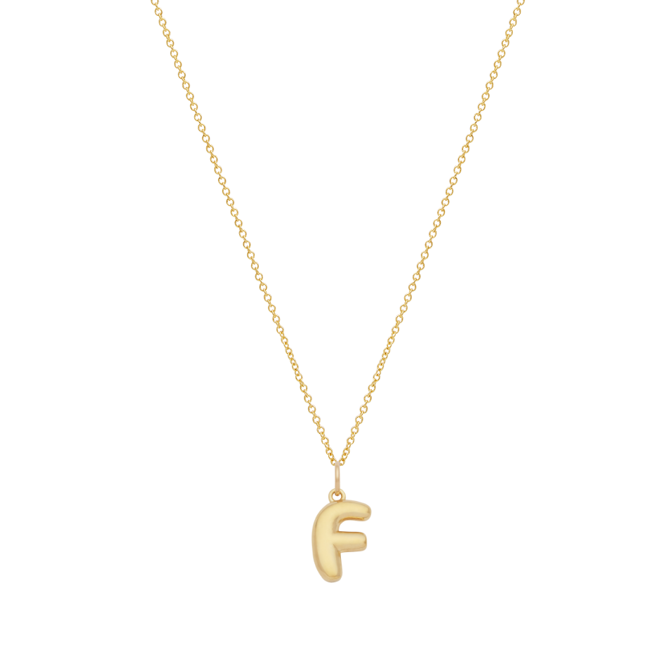 Bubble Letter Necklace - Gold