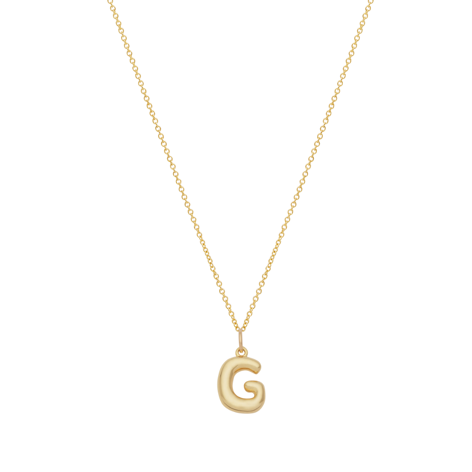 Bubble Letter Necklace - Gold
